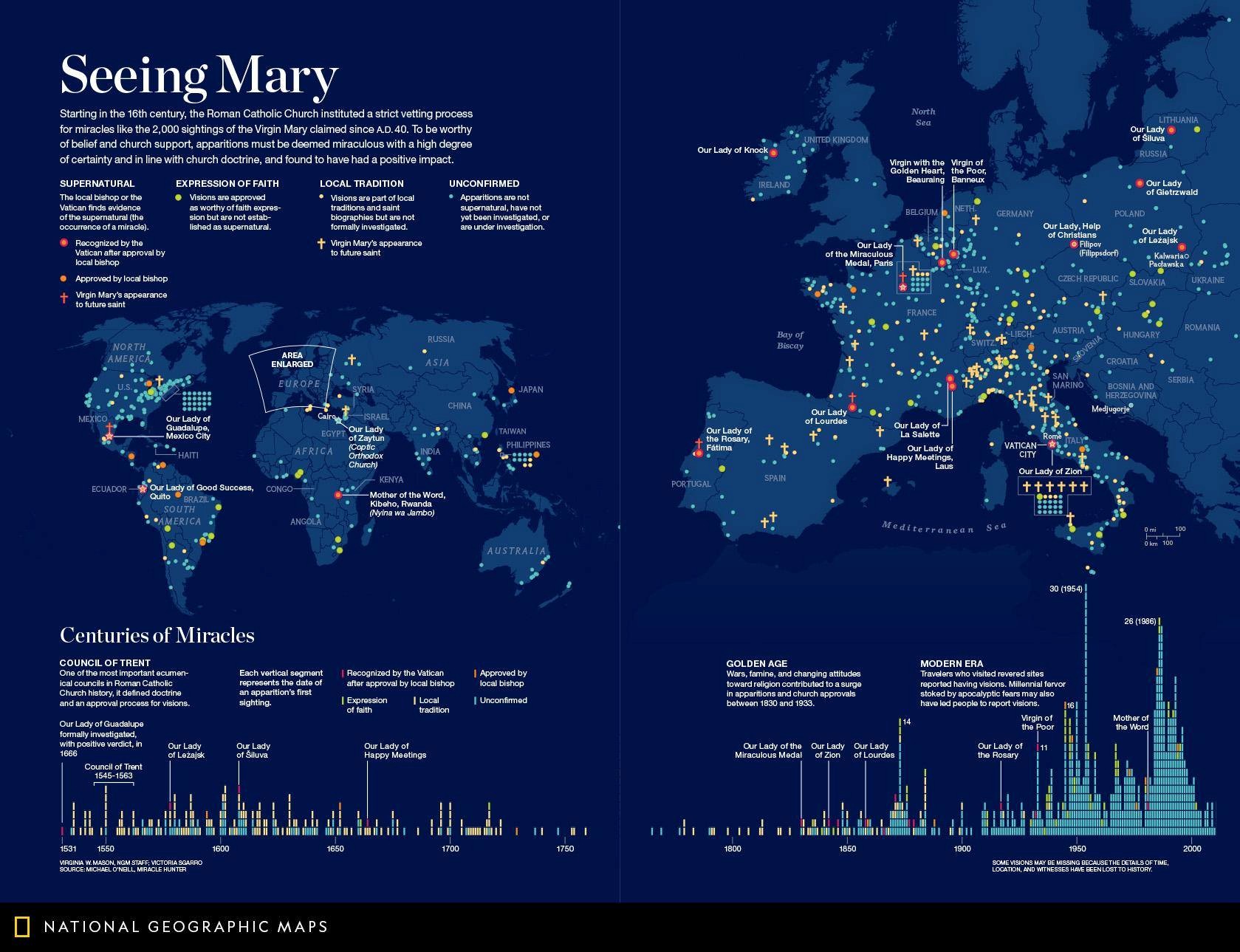 mappa apparizioni mariane
